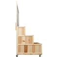thumbnail image 4 of Gzxs Raised Garden Bed with Trellis, 3-Tier Wooden Elevated Planter Box with Drain Holes, Lockable Wheels and Back Storage Area, Garden Trellis for Vine Fruit Vegetable Flower Herb (Natural), 4 of 9