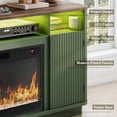 thumbnail image 4 of ANPOO 71" Fluted Fireplace TV Stand for 75/85" TVs with 36" Electric Fireplace, Modern Entertainment Center with LED Light & Power Outlet, Wooden Media Console TV Stand for Living Room, Green, 4 of 9