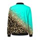 thumbnail image 4 of Gibobby Chaquetas ligeras diarias informales para mujer, chaqueta informal ligera con cremallera, abrigo con estampado Floral, cuello levantado, prendas de vestir deportivas (Verde, L), 4 of 5