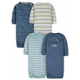 thumbnail image 2 of Gerber Baby Boy Long Sleeve Gown, 4 Pack, Size Preemie - 0-6 Months, 2 of 8