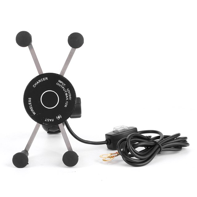 Dingln Cargador Inalámbrico Motocicleta For QC3.0 De Carga Rápida Impermeable del Teléfono con El Soporte del Soporte del Interruptor De Apagado