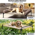 thumbnail image 4 of Elevated Raised Dog BedCooling Outdoor Dog Cot Bed for Medium Sized Dogs ThreeSided Fence Raised Pet Cot with Mesh & NoSlip Feet Dog Hammock Bed with Removable Bolster* cm B, 4 of 7