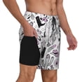 thumbnail image 3 of Picia Cowboy pattern Mens Swim Trunks with Compression Liner Stretch Beach Shorts Quick Dry with Zipper Pockets No-Chafing Board Shorts-3X-Large, 3 of 9