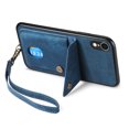 thumbnail image 7 of Nalacover for iPhone XR, Slim Case Wallet with Credit Card Holder, Back Flip Premium Leather Magnetic Clasp Kickstand Wirst Hand Strap Shockproof Cover For iPhone XR, Blue, 7 of 7