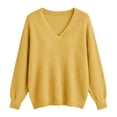 thumbnail image 7 of Perfectbot Women's V Neck Knit Sweater, Long Sleeve Loose Fit Fall & Spring Top with Ribbed Trim, 7 of 7