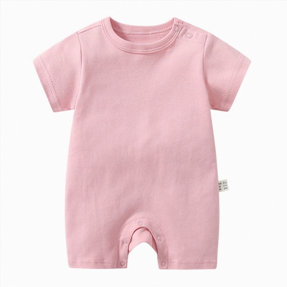 Dagaeig Baby Boy Baby Girl Solid Jumpsuit Cotton Infant Clothes Baby Girl Boy One-Piece Outfit 0 3 6 9 12 18 24 Months Baby Girl Summer Clothes Size 18-24 Months