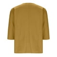 thumbnail image 5 of Viluyesy V-Neck T-Shirt for Womens 3/4 Sleeves Shirt Tops Fashionable Cotton Loose Blouse Yellow Size M, 5 of 7