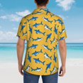 thumbnail image 6 of Daiia Shark Print Hawaiian Shirt for Men Gentle Cotton Regular Short Sleeve Casual-Large, 6 of 9