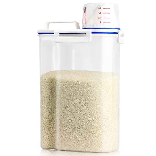 Recipiente de almacenamiento de arroz Viretec, hermético, libre de BPA, de 1,4 a 2,3 kg