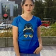 thumbnail image 4 of Military Mom Women's V-Neck T-shirt Proud Mom Life Messy Bun Sunglasses Mother's Day Mama Mommy Active Duty Veteran Vet Tee, 4 of 7