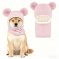 thumbnail image 6 of Adjustable Knit Dog Hat for Large Dogs, Winter Warm & Summer Sun Protection with Brim, Soft Pink Beanie for Medium Large Breed Pets All Season, 6 of 7