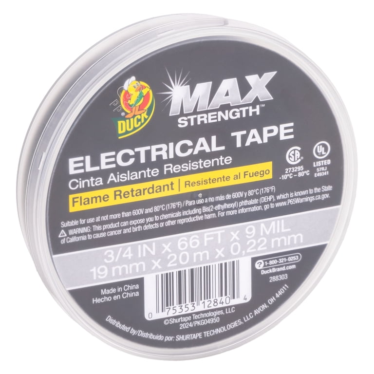 Max Strength Electrical Tape, Black, 0.75 in. x 66 ft., 9 Mil photo 2