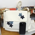 thumbnail image 4 of Bolso bandolera para mujer, bolso de mano informal con forma de estrella, bolso de libros para estudiantes (blanco), 4 of 9