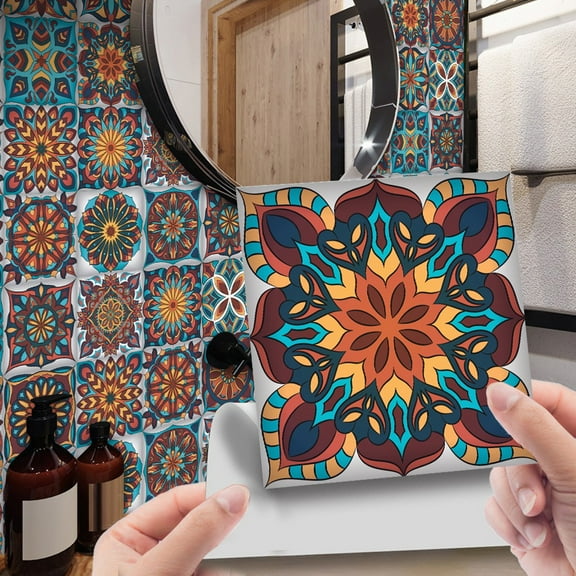 Luolandi 24x Mosaic Tile Stickers Stick Bathroom Kitchen Home Wall or Floor Self-adhesive ET190