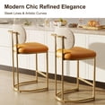 thumbnail image 3 of Summit Living Counter Height Bar Stool with Back Set of 2, 24.8" Modern PU Upholstered Bar Chair with Metal Frame, Yellow, 3 of 8