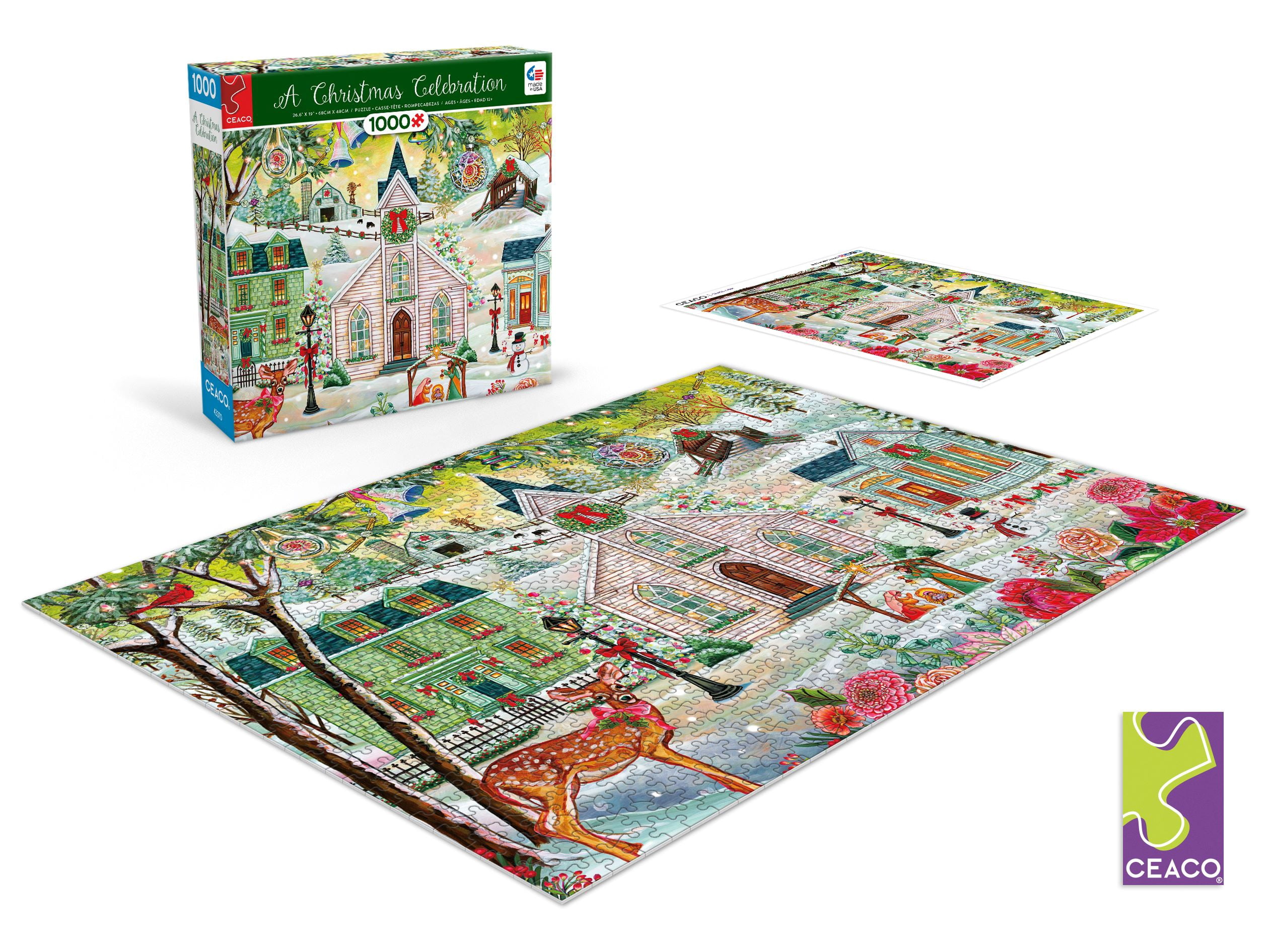 Ceaco 1000-Piece Classic Christmas A Christmas Celebration Interlocking Jigsaw Puzzle
