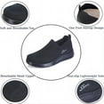 thumbnail image 3 of Men's Casual Loafers Lightweight Slip-on Outdoor Comfort Walking Sport Fashion Mesh Non-Slip Breathable Shoes Black 9 US, 3 of 7