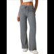 thumbnail image 3 of Pantalones de Pijama con Cordón para Mujer, Pierna , Informales, Cómodos, para Descansar y Hacer Yoga Gris L, 3 of 10