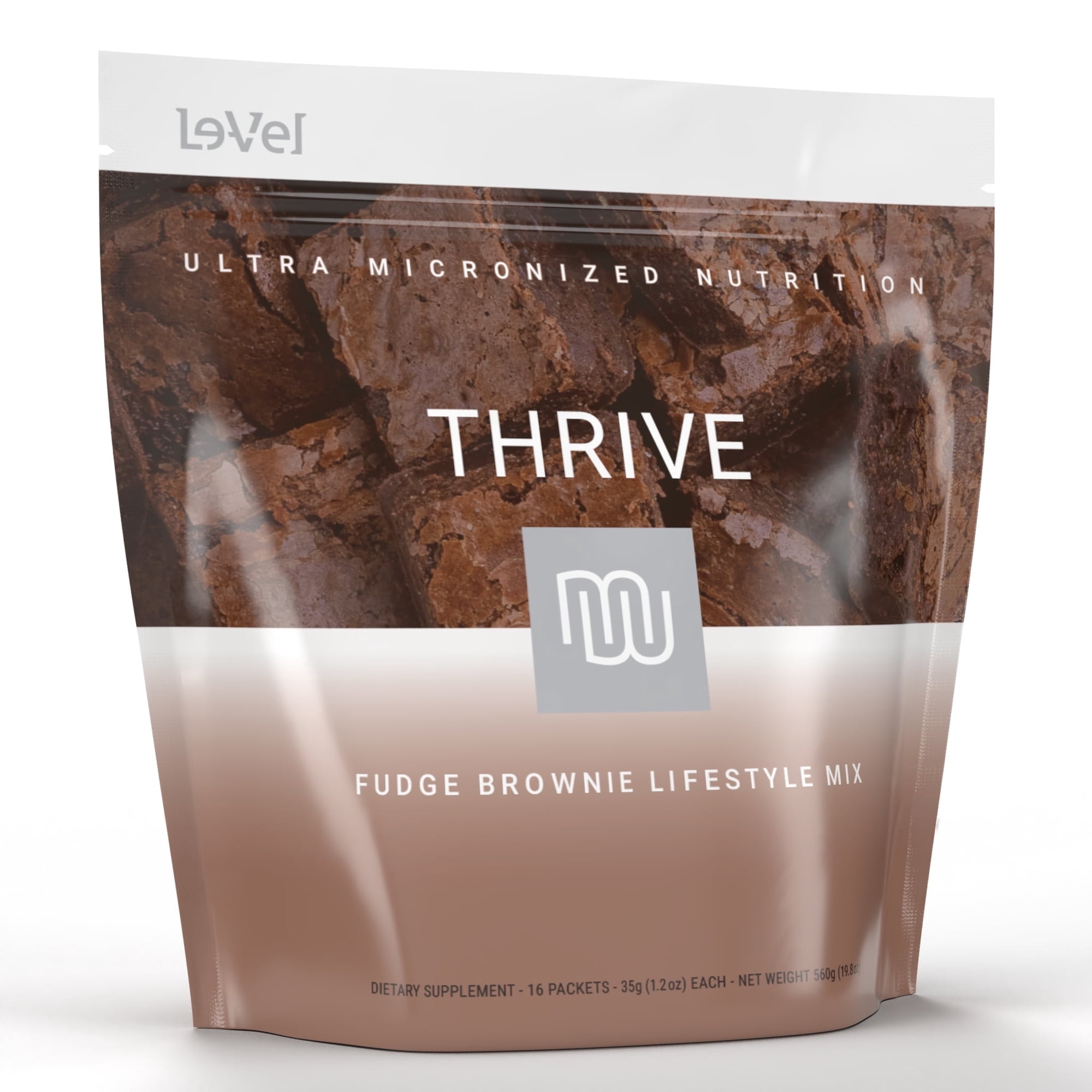 THRIVE Protein Shake | 16 Packets (35g Each) | Gluten-Free, Pea Protein Blend, Probiotics, Fiber & Digestive Enzymes | Supports Lean Muscle (16 Packets (Single Servings), Fudge Brownie)