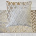 thumbnail image 2 of The HomeCentric King / Queen / Twin Ivory Decorative Bed Runner King 90"x18" Bed Runner WITH Two Pillow Cover, Diamond Pattern, Velvet Cut Bed Scarf on Velvet fabric - Ivory Velvet Verve, 2 of 3
