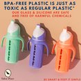thumbnail image 3 of Tabor Place | Glass Sippy Cup for Toddlers | Mint Green | Spill-Proof | Silicone Straw | 8 oz | Liquids Never Touch Plastic, 3 of 7