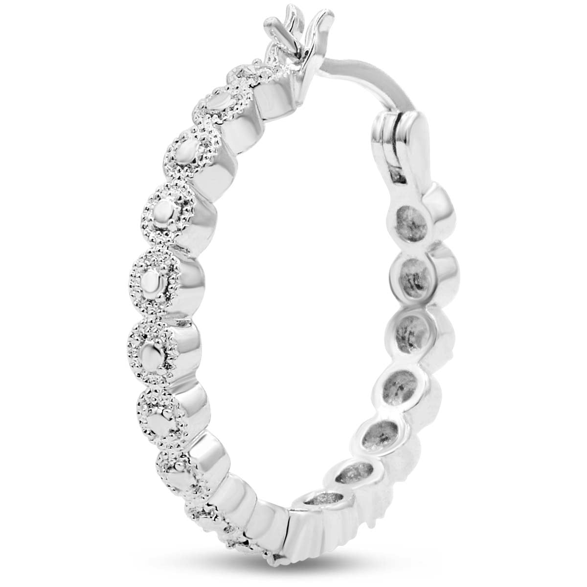 SuperJeweler 1/4 Carat Diamond Hoop Earrings, 3/4 Inch For Women