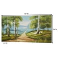 thumbnail image 3 of Afternoon Solitude Secluded Path Scenic Handpainted Oil on Canvas Wall Art Green, Blue and Tan 48"Wx24"H, 3 of 5