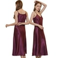 thumbnail image 7 of FLMEI Women's Silk Nightgown Sleepwear Adjustable Spaghetti Long Nightgown Sleep Dress Strap Nightwear V Neck Slip Dress S-XL, 7 of 7