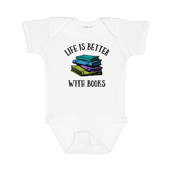 Inktastic Life's Better with Books Boys or Girls Baby Bodysuit