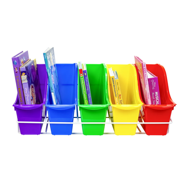  Storex 70113U06C Small Book Bin, 11.75 x 4.5 x 8.5 Inches,  Assorted Colors, Color Assortment WILL Vary, Case of 6, Multicolor,  Classroom Assortment : Office Products