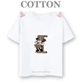 thumbnail image 4 of Camiseta de algodón con el alfabeto H-N de Disney Mickey, moda de verano, informal, para niños y niños, camisetas de manga corta con cuello redondo, 4 of 5
