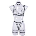 thumbnail image 5 of Gibobby Conjuntos de bragas de encaje Body de Camisola Sexy con Cordones y Espalda Abierta con Panel de Malla para Mujer Lencería Sexy de San Valentín Body Encaje(Negro, XG), 5 of 5