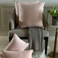 thumbnail image 5 of Pastel Peach Decorative Lumbar Pillow Cover 20"x28" | Pack of 2 Modern Velvet Oblong Cushion Cover Solid | Plain Solid Pillowcases for Bed, Couch & Sofa, Modern Home Décor - Pastel Peach Velvet Dream, 5 of 9