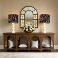 thumbnail image 5 of Lampshades 2 Pack Zebra rainbow abstract Neon gradient lines black Colorful 13"x13"x10" Light Shade for Table Lamps Floor Lamps Drum Lamp Shades Lampshade Replacement Easy Assembly, 5 of 8