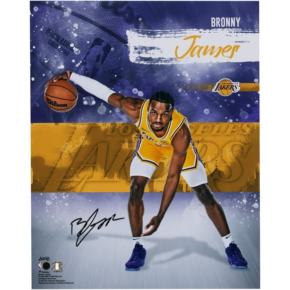 Bronny James Los Angeles Lakers Autographed 16" x 20" Stylized Photograph - Fanatics Authentic Certified