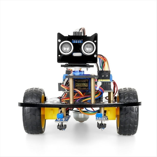 Kits de Coche Robot de Iniciación 2WD para Proyecto de Programación para con Kit Educativo de Seguimiento de Líneas y Evitación de Obstáculos