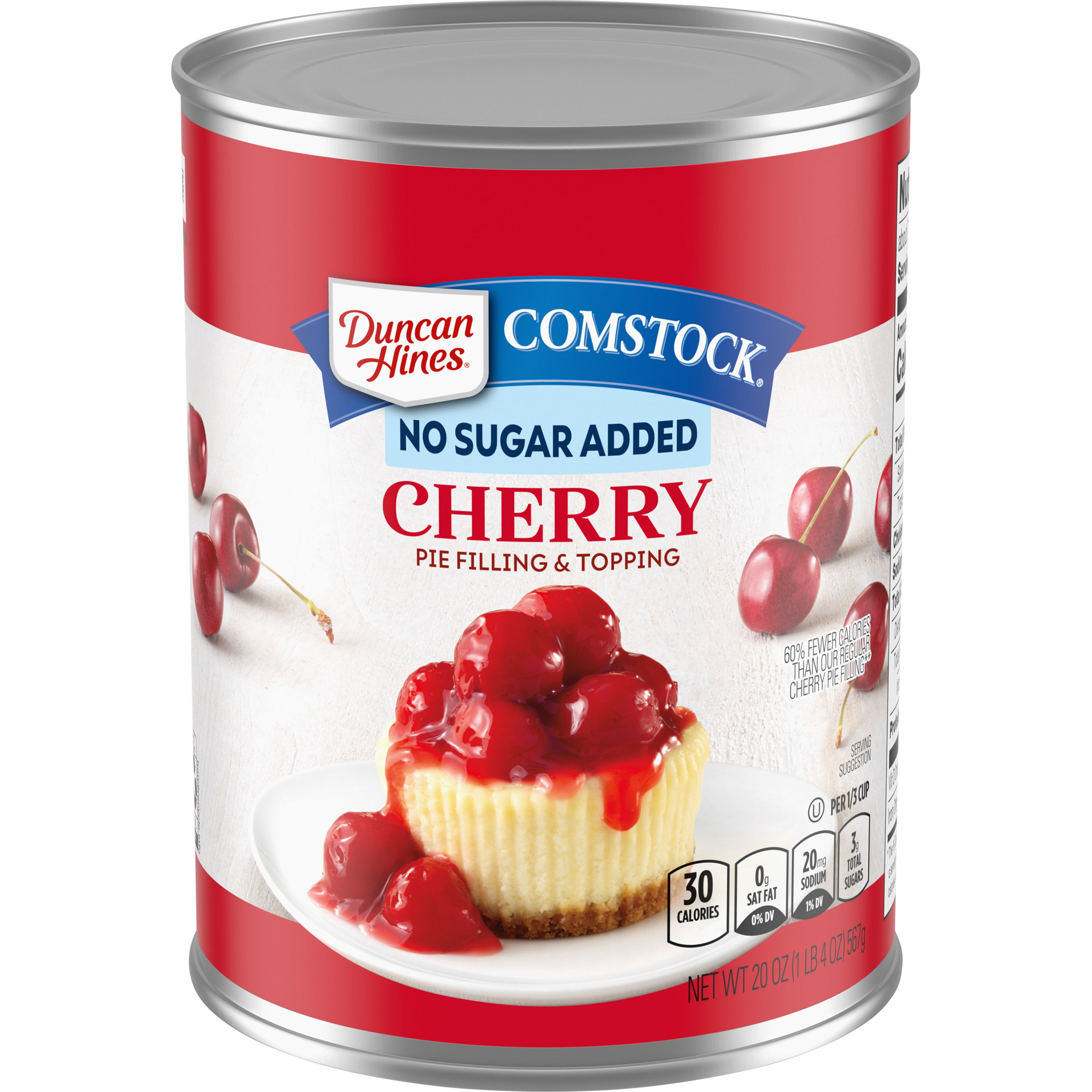 Duncan Hines Comstock No Sugar Added Cherry Pie Filling and Topping, 20