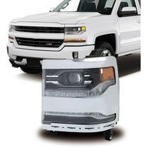 SEBLAFF LED Headlight Assembly, Compatible Replacement for 2016-2018 Silverado Projector Headlamp for Driver Side Chrome Housing