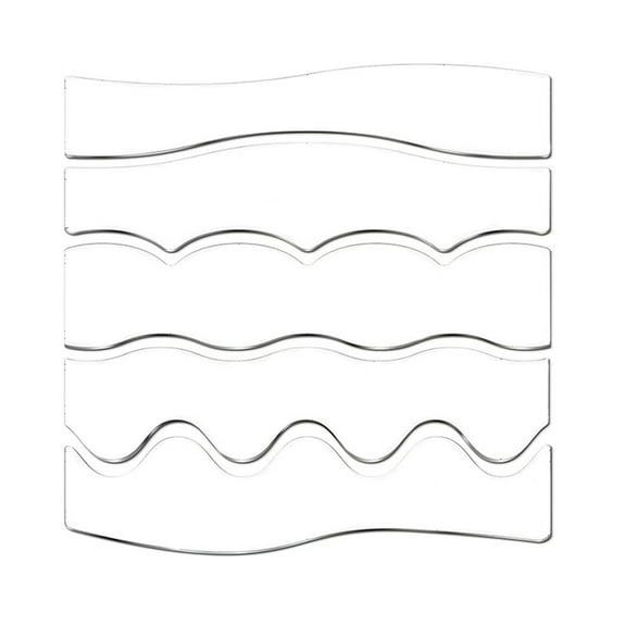 ROCKROK Quilting Templates Double Side Wavy Quilting Rulers Stencils For Patchwork