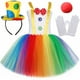 thumbnail image 4 of Divertido disfraz de payaso de circo para niñas, vestidos de fiesta de carnaval, disfraz de Joker travieso, disfraz de Halloween para niños, vestido tutú elegante, 4 of 5