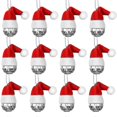 thumbnail image 1 of 12 Pcs Mini Disco Ball Ornaments With Santa Hat Tiny Disco Ball Ornament 1.2inch Festival Theme For Christmas Party Decoration, 1 of 4