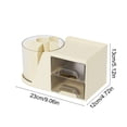 thumbnail image 3 of Bcylexb Rotatable Makeup Pen Brush Holder Organizer, Vertical Strip Transparent Cosmetic Storage with 2 Drawers Multi Compartment Pen Holder for Vanity Student Office Stationery, 3 of 6