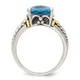 thumbnail image 6 of Shey Couture Sterling Silver with 14K Accent Antiqued Checkerboard Cushion Swiss Blue Topaz Ring QTC310, 6 of 6