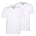 thumbnail image 1 of CECEBA camisetas de hombre, pack de 2 - convexa, cuello V, manga corta, algodón, color liso Blanco XL (X-Large), 1 of 3