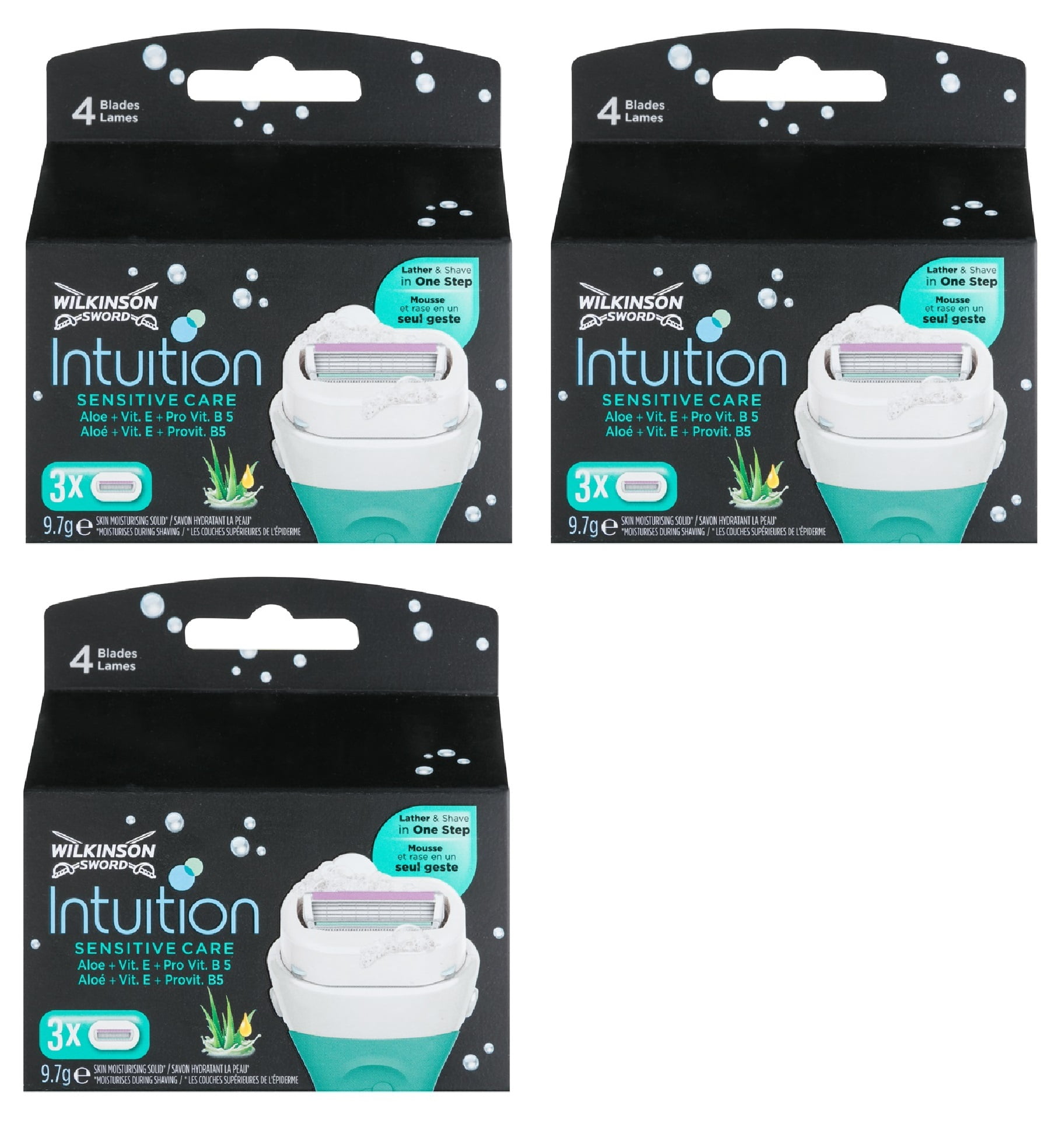 Wilkinson by Schick Intuition Sensitive Care, Aloe and Vitamin E, Refill Razor Blade Cartridges