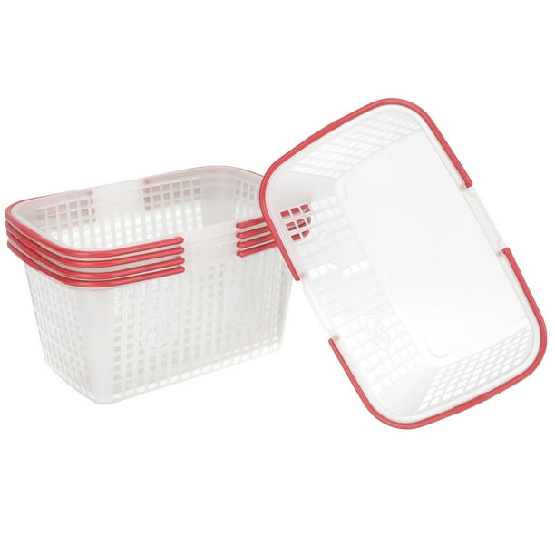 BRIGHTFUFU 5 piezas Cestas de frutas frutas de mano recogiendo cestas de verduras portátiles Cestas de plástico