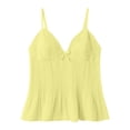 thumbnail image 2 of WEIWEN Tank Tops for Women Lace V Neck Crop Cami Spaghetti Strap Tank Top Summer Cute Flowy Peplum Shirts tx05-Yellow, S, 2 of 2