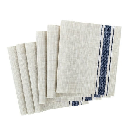 

Unique Bargains Heat Resistant Non-skid Removable PVC Table Mats Woven Placemats Begie 6Pcs