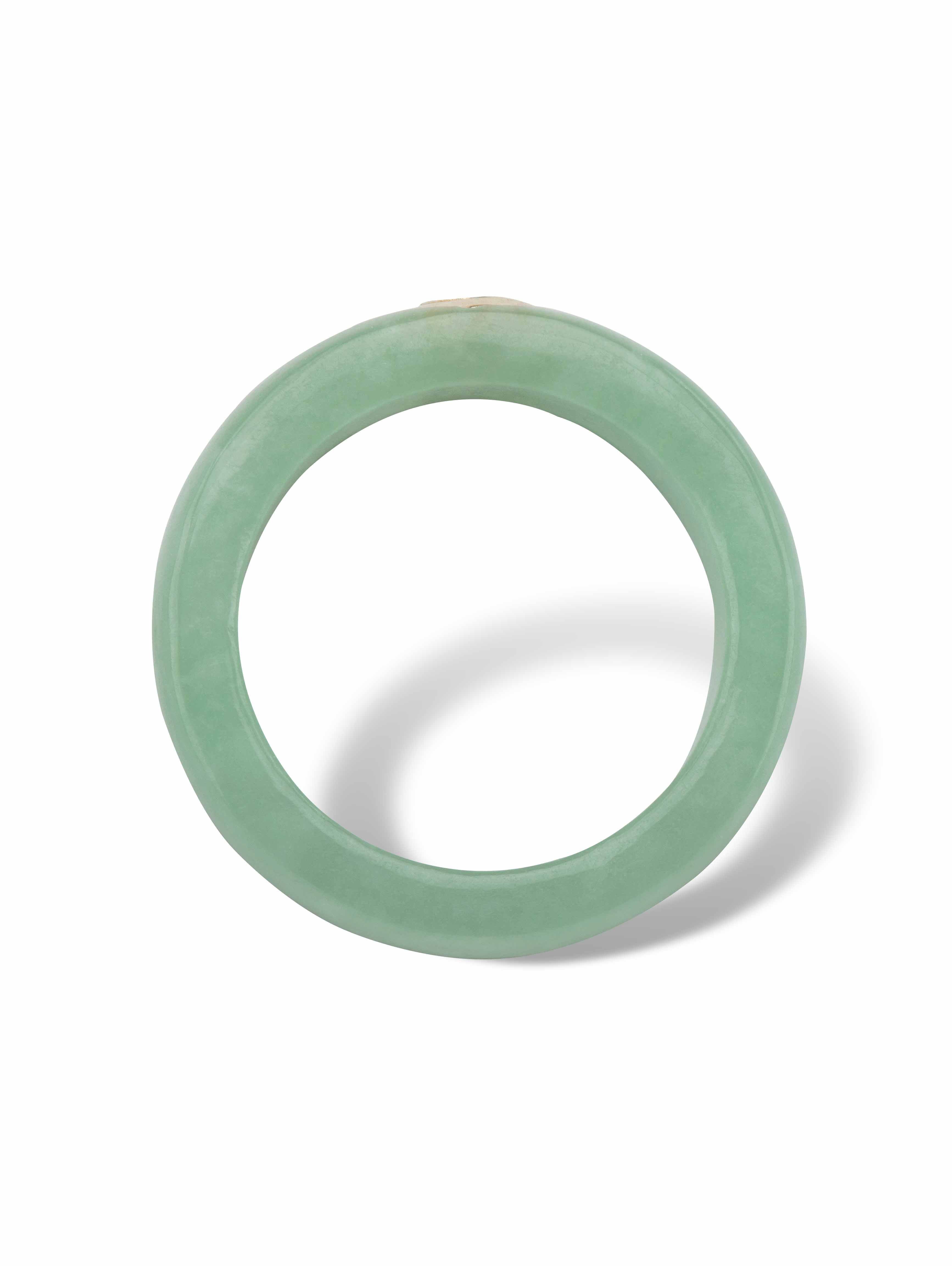 PalmBeach Jewelry Genuine Black or Red or Green Jade with White Topaz or Red Garnet or Green Peridot Accen 10k Yellow Gold Band Ring
