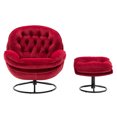 thumbnail image 5 of ARCTICSCORPION Velvet Accent Chair with Ottoman, 360 Degree Swivel Lounge Armchair with Metal Base, Comfy TV Chair Recliner Chair for Living Room, Bedroom, Reading Room, Office, Red, 5 of 7